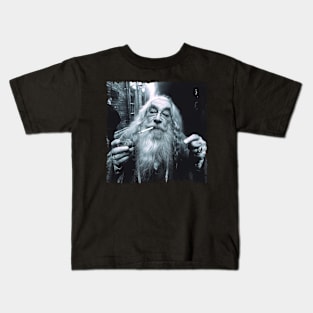 Stoned Wizard Old Man Magician Real Life Kids T-Shirt